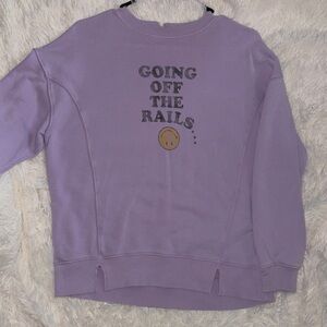 Aerie - Lavender 'Going Off The Rails' Graphic Sweatshirt - Women